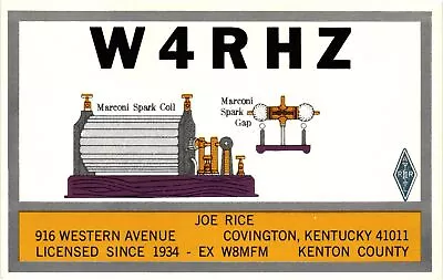 Vintage Postcard- W4RHZ Marconi Spark Coil And Spark Gap Covington KY • $8.95