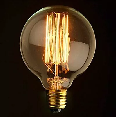 £6.99 • Buy Vintage Globe Light Bulb Industrial Filament Bulbs Squirrel Cage Edison 40W E27 