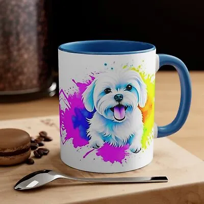 Happy Maltese Dog Birthday Best Gift Accent Coffee Mug 11oz • $15.18