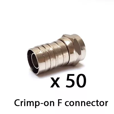 Crimp On F Connector CT WF100 PH100 RG6 Sat Cable SKY TV Aerial Freesat X50 • £11.79