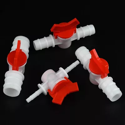 Inline Tap Connector Barbed PVC Hose /Tube Plastic Shut Off Valve Multiple Sizes • £3.23