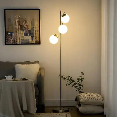 Standard Floor Lamp Modern Standing Lounge Home Room Light LED Bulb Tall Stem • £76.99