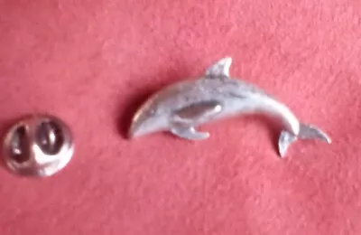 Vintage A.R. Brown Pewter Dolphin  Pin Badge • £15