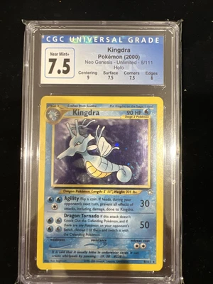 $0.67 • Buy Pokemon Card - CGC 7 - Kingdra Neo Genesis Holo - NM+, PSA 8/111