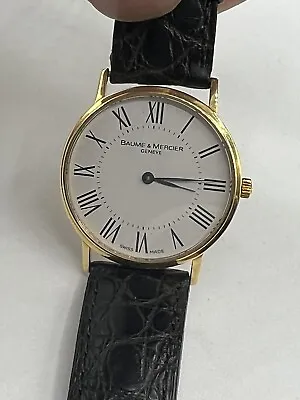 Vintage Baume Mercier Classima Ultra Thin Quartz Men's Watch 18K Yellow Gold • $1795