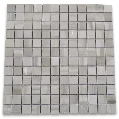 Y24XP 1x1 Square Athens Grey Marble Mosaic Tile Haisa Dark Shower Polished • $12.99