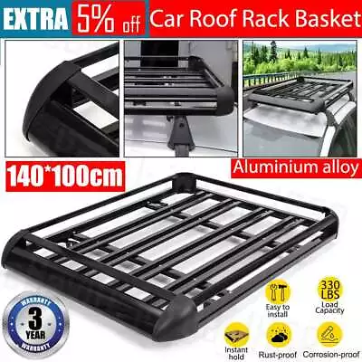 1.4M 150KG Aluminium Alloy Car 4x4 Roof Rack Basket Cargo Luggage Carrier Box • $134.85