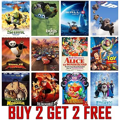Disney Movie Pixar Kids Animated Film Poster Prints Wall Art Posters A4 A3 A2 • £4.99
