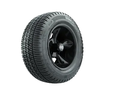 Set Of 4 GTW 12  Gloss Black Golf Cart Wheels On 215/50-R12 Street Tires • $658.99