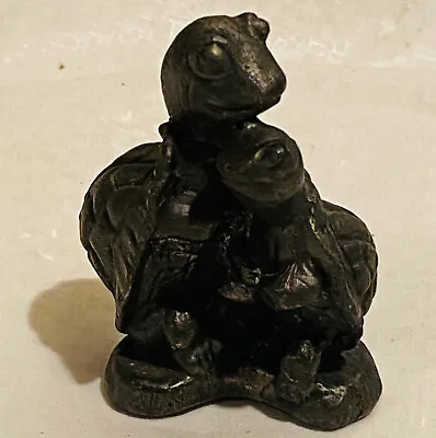 Vintage Anthropromorphic Pewter Small Standing Turtle Figures  • $9.95