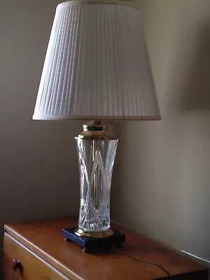 Vintage Hollywood Regency Fine Cut Crystal Table Lamp With Marble Base • $59