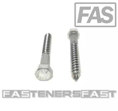 (5) 3/8 X 3  316 Stainless Steel Hex Head Lag Bolts Lag Screws MARINE GRADE • $17.95