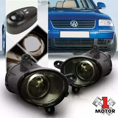 Smoke Tinted Lens Projector Fog Light Lamps W/Switch+Harness For 01-05 VW Passat • $60.98