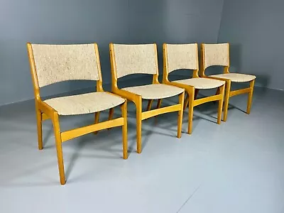 EB6389 4 Vintage Danish Dining Chairs Oak Erik Buch Model 89 Retro MCM MDIN • £350