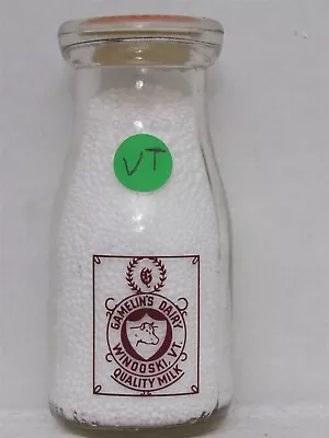 TRPHP Milk Bottle Gamelin Gamelin's Dairy Winooski VT CHITTENDEN COUNTY 1958 • $19.99