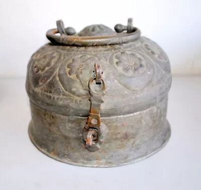 Ancient Islamic Mughal Pan Dan Big Copper Betel Box 2.700 Kg Heavy Weighted Rare • $230.70