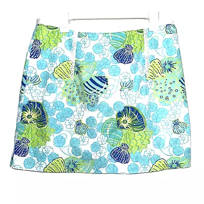 Lilly Pulitzer Womens 12 Skirt Shell Shocked Sand Dollar Shells Lace Vintage • $21.99