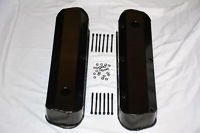 Ford 260 289 302 351W Black Fabricated Aluminum Tall Baffled Valve Covers SBF V8 • $95.87