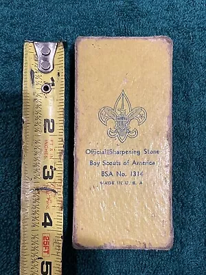 Vtg Boy Scout Sharpening Stone 1960's 4 In. X 1 3/4 X 5/8 Knife Hone No.1314 • $9.99