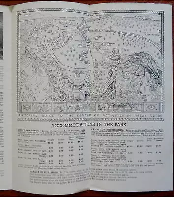 Mesa Verde National Park Colorado C. 1930's Tourist Info Brochure W/ Maps • $68