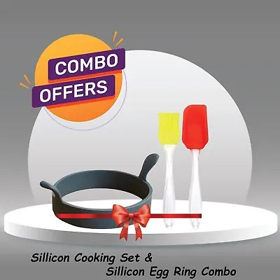 SILICONE EGG RINGS CHOOSE YOUR OWN COLOUR Fried Fryer Oven FREE SPATULA & BRUSH • £3.99