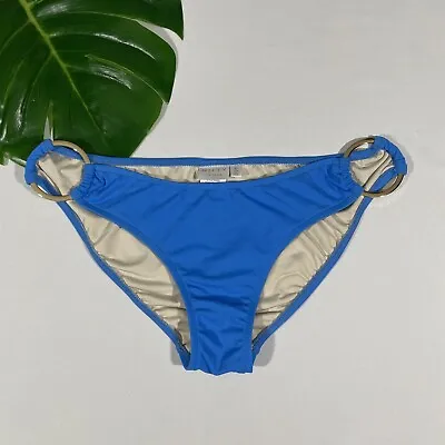 NEW Milly Cabana [sz P ] Santorini Ring Detail Side Bikini Bottom In Blue #U148 • $28.99