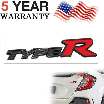 Black & Red TypeR Type R Sticker Rear Flat Emblem Badge Metal For Civic Pilot • $9.47