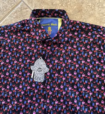 Luchiano Visconti Casual Shirt Mens S Martini Glass Cocktail Print S/S $99 NWT • $26.57