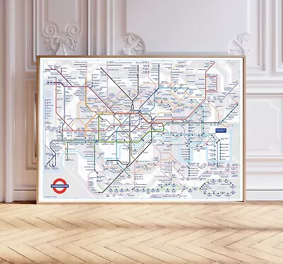 London Underground Tube Map Poster Rail Map Map Print Wall Décor A2/A3/A4/A5 • £19.99