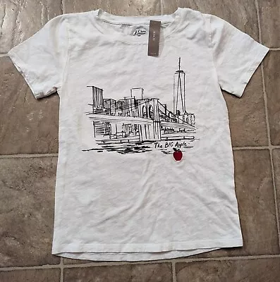 New J.Crew Sz XS The Big Apple Collectors Tee White Ss New York City Nyc R • $29.99