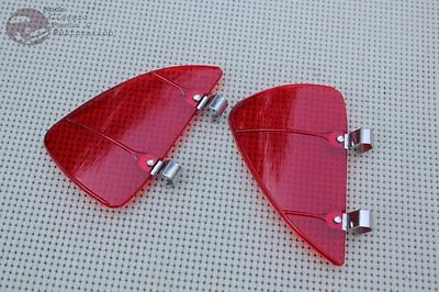 Hot Rat Street Rod Cruiser Red Plastic Outside Vent Window Air Wind Deflectors • $21.46