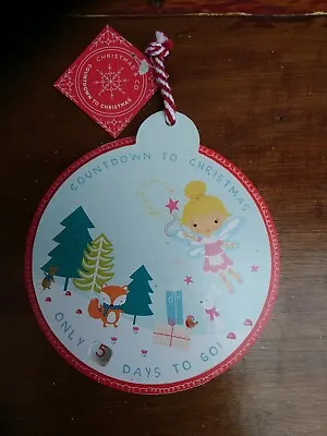 Round Wooden Countdown To Christmas Hanging Advent Calendar Woodland And Fairy  • £2.50