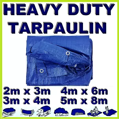 Tarpaulin Cover Sheet Sizes Of Heavy Duty Waterproof  Ground Camping Sheet • £4.69