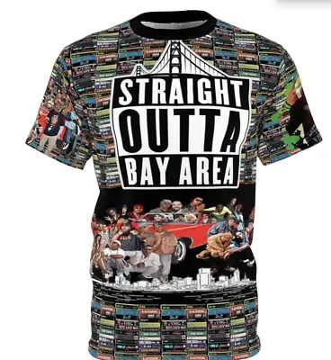 Bay Area All-Over Print Shirt Rap RIP Mac Dre 2pac E40 Spice 1 Mobfigaz • $49.99