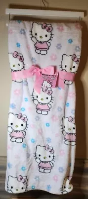 Hello Kitty Throw Pink Blue Flowers 60in X 70in Super Soft  • $24.99