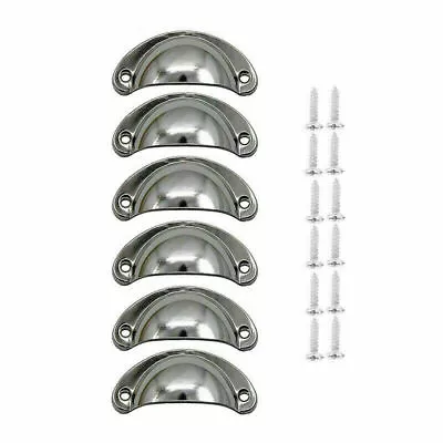 £4.79 • Buy 6/12Pcs Cup Pull Shell Handles Half Moon Kitchen Cupboard Cabinet Door Draw Knob