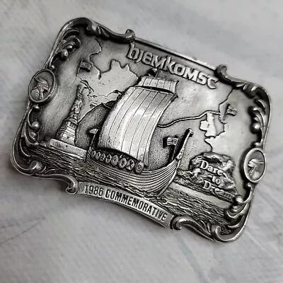 VTG 1980's Hjemkomst Viking Ship Belt Buckle Moorhead Minnesota Scandinavian  • $24.93