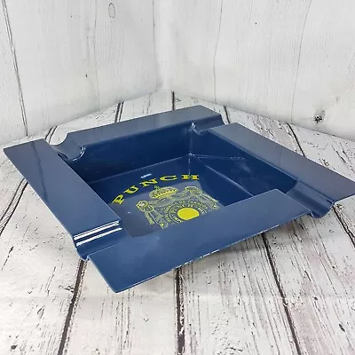 $24.99 • Buy Vintage Punch Cigar Blue Square Plastic 9  Ashtray 4 Cigar Wells