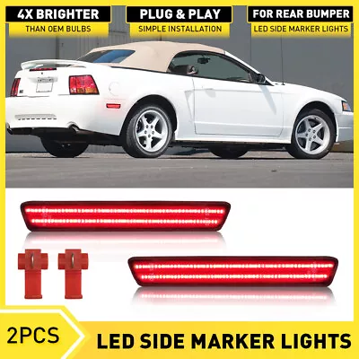 OE-Spec Red Rear Side Marker Lights Reflectors For 99 01 02 03 04 Ford Mustang • $18.04
