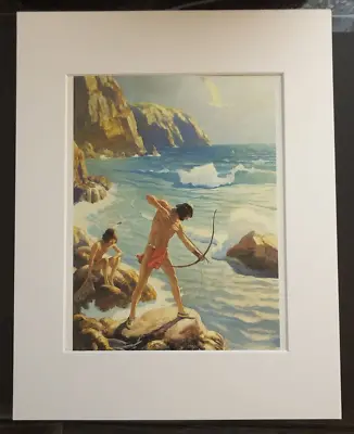 N. C. Wyeth  The First Maine Fisherman  11 X 14 Matted Print-1937 • $24.99