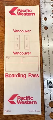 Pacific Western Airlines - Boarding Pass - Vancouver - Mint • $8
