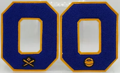 Vintage Pair Varsity Chenille Award Letters Patches Monogram Baseball Basketball • $32.99