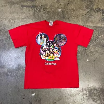 Mickey Mouse T-Shirt 90s Vintage Walt Disney USA Tee Red Mens Large • £15