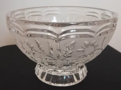 Vintage Kristal Zajecar Bowl Yugoslavia Crystal Frosted Footed Dish Flowers • $36.03