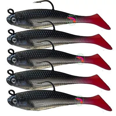 $8.99 • Buy Soft Plastic Vibe Lures Poddy Mullet Flathead Jig Heads Bass Cod Fishing Tackle