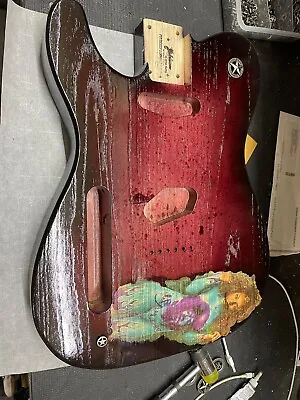£379 • Buy Left Handed Telecaster Body Swamp Ash With Girl With Tattoo Design Rare