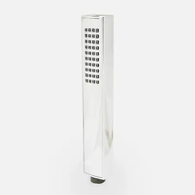 Rectangular Universal Chrome Modern Shower Head Minimalist Handheld Slim Handset • £9.99