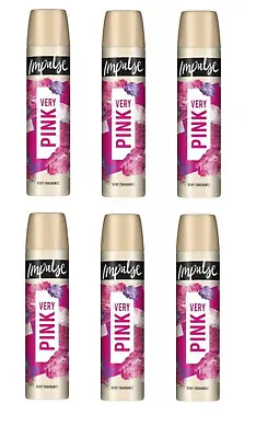 6 X Impulse Very Pink Body Fragrance Spray 75ml Each Ladies Body Care Girls • £16.25