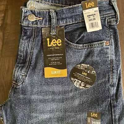 New Lee Men's Legendary SLIM STRAIGHT Jeans IN INDY Color#102003517 In Many Size • $34.99