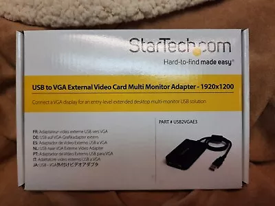 StarTech USB To VGA Multi-Monitor External Video Adapter USB2VGAE2  (NEW) • $25